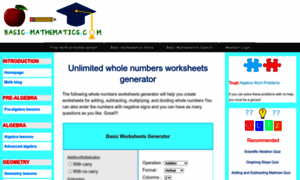 Whole-numbers-worksheets.basic-mathematics.com thumbnail