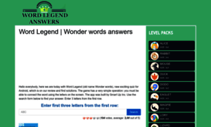 Wordlegendanswers.com thumbnail