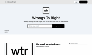 Wrongs-to-right.beehiiv.com thumbnail