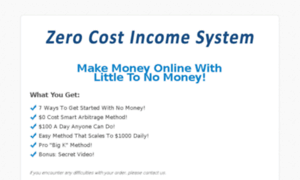 Zerocostincomesystem.com thumbnail